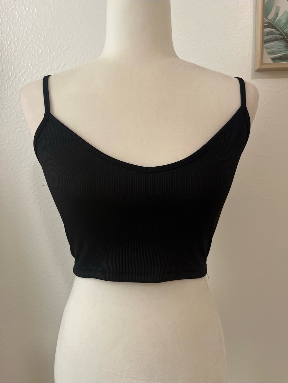 Black Ribbed Crop Top - Women’s - Size XS